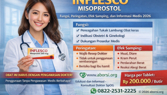 Inflesco Misoprostol Fungsi, Peringatan, Efek Samping, dan Informasi Medis 2026